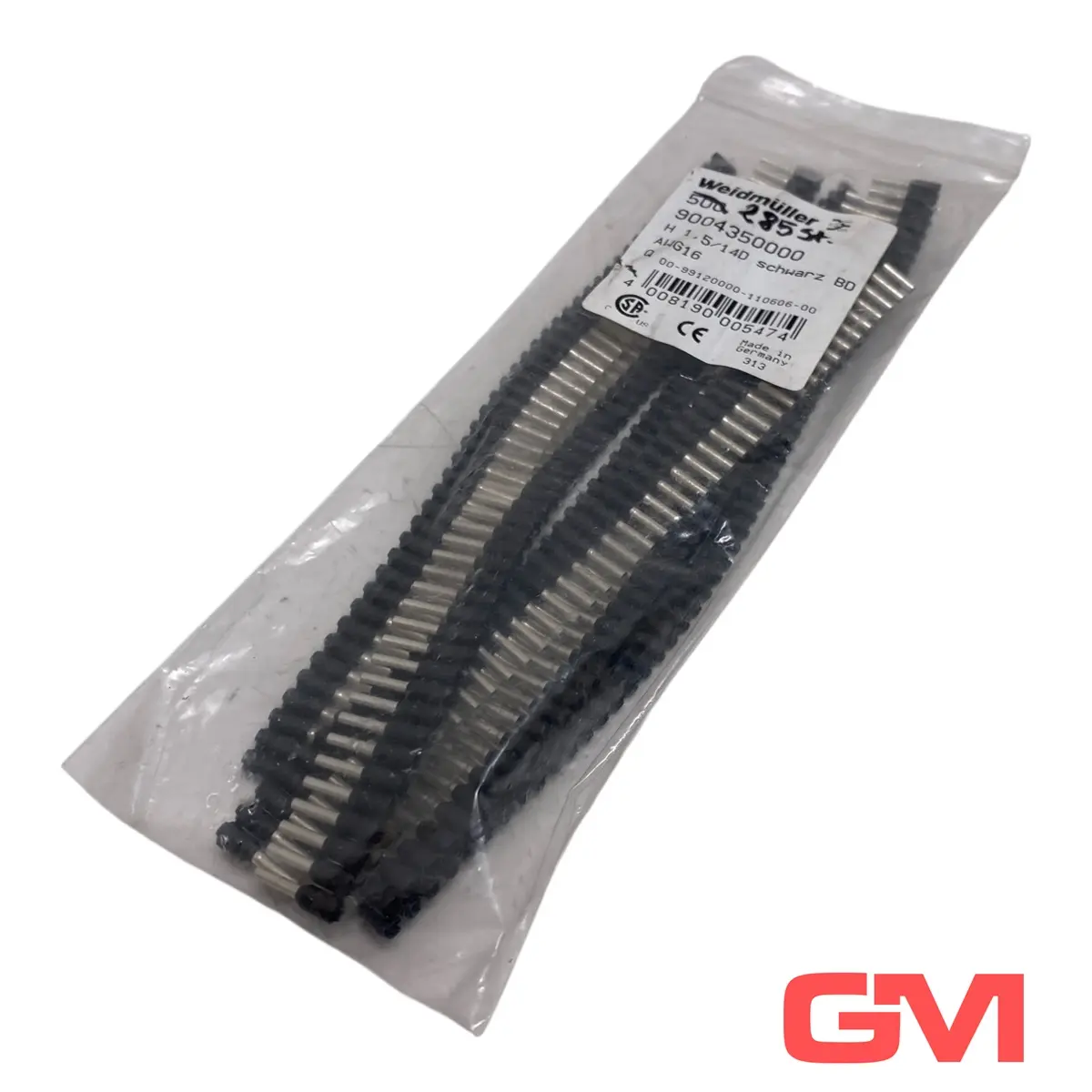 Produktfoto 1 von VE 285x Weidmüller Aderendhülse H1,5/14D SW BD Wire-end ferrule 9004350000