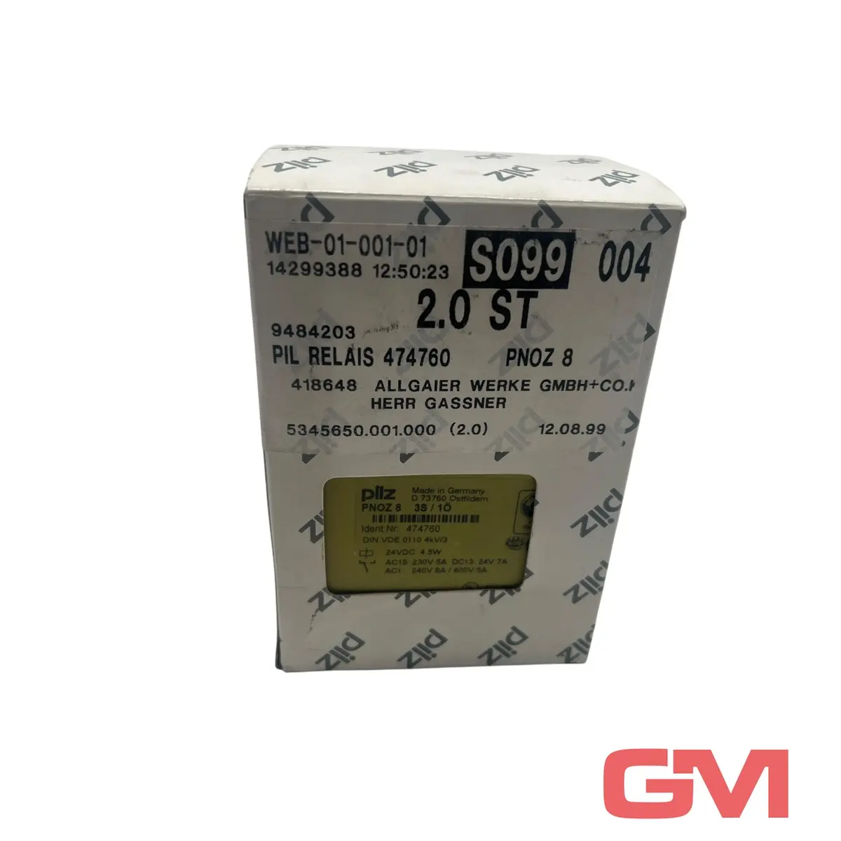 Produktfoto 1 von Pilz Sicherheitsrelais 474760 PNOZ 8 24VDC safety relay 4,5W 3NO+1NC Relais
