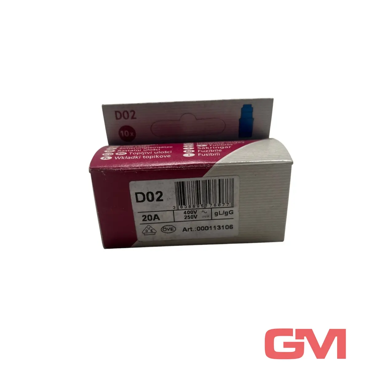 Produktfoto 1 von VPE 10x Sicherungseinsatz 00113106 fuse links D02 20A gL/gG