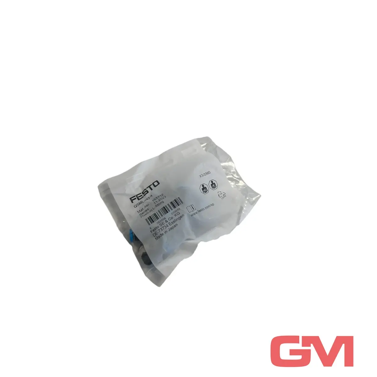 Produktfoto 1 von VPE 10x Festo L-Steckverschraubung QSML-M3-4 Push-in L-fitting 153332