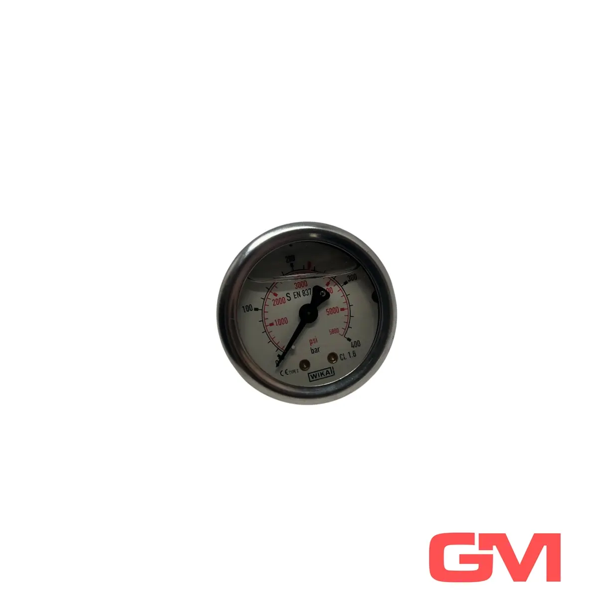 Produktfoto 1 von Wika Glycerin-Manometer Cl. 1,6 EN837-1 pressure gauge 0-5800 psi 0-400 bar