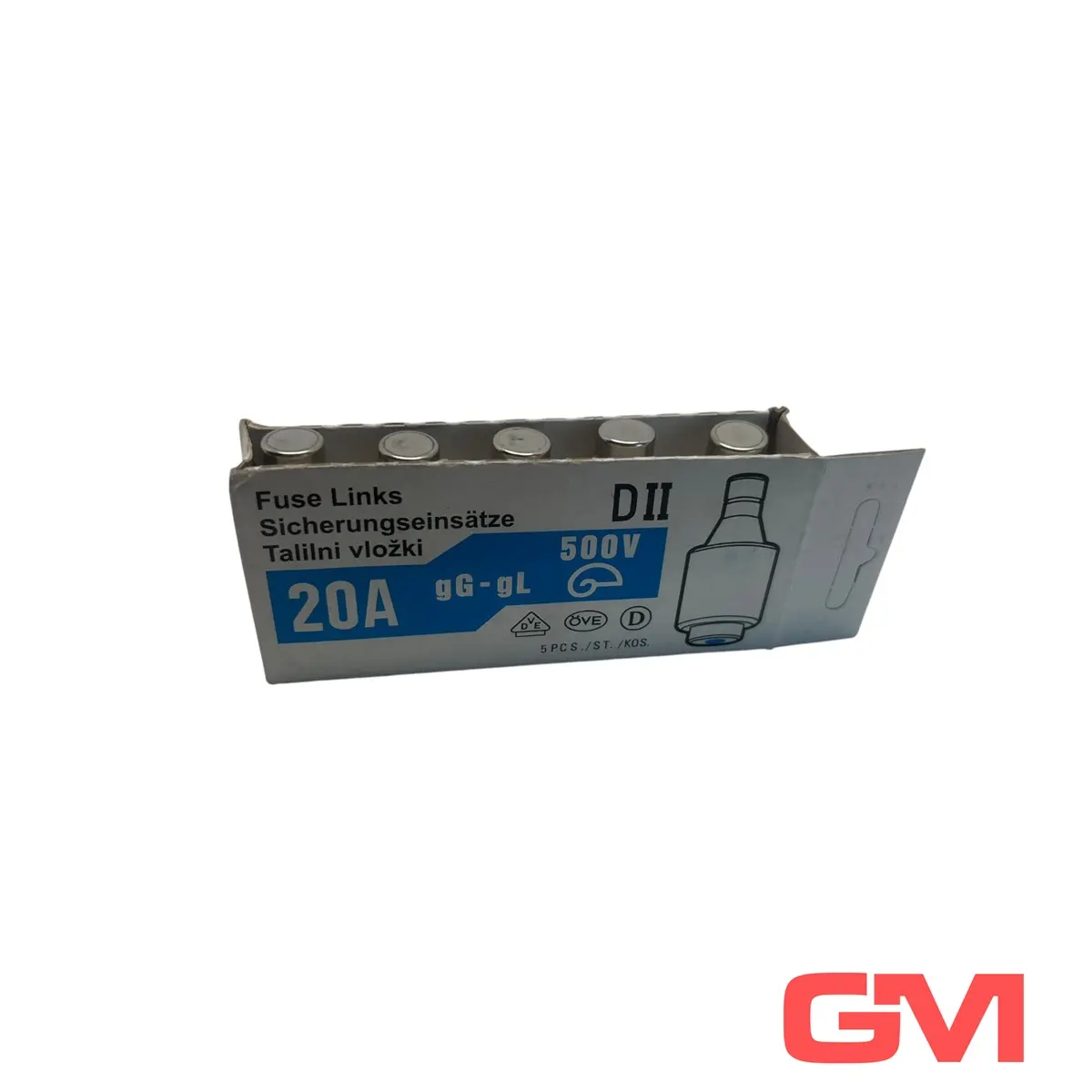 VE 5x ETI Sicherungseinsatz 2312406-01 fuse links DII 20A gG-gL 500V