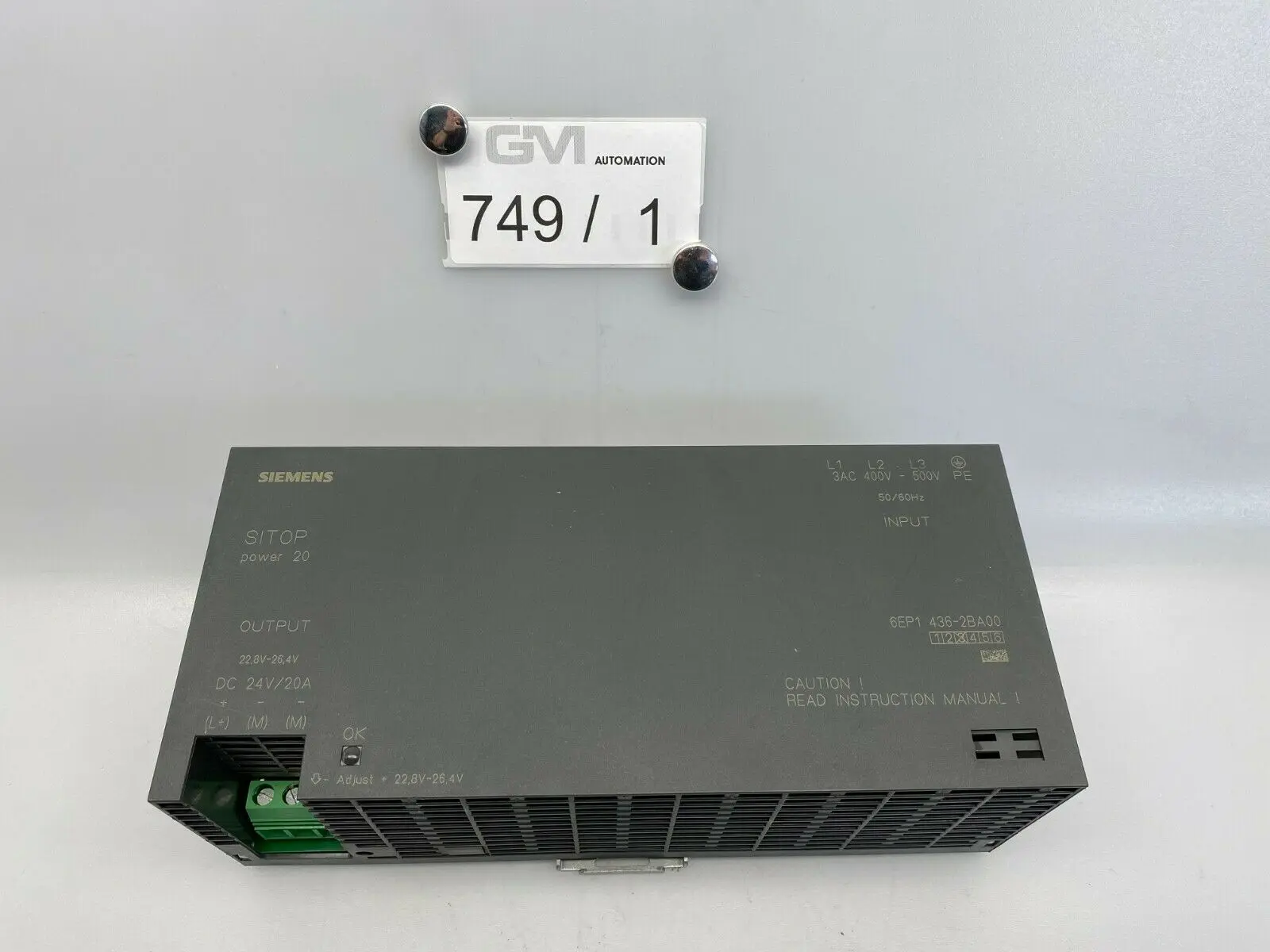 Produktfoto 1 von Siemens 6EP1436-2BA00 SITOP power 20 Netzteil Power Supply Vers. 3 3AC 400-500V