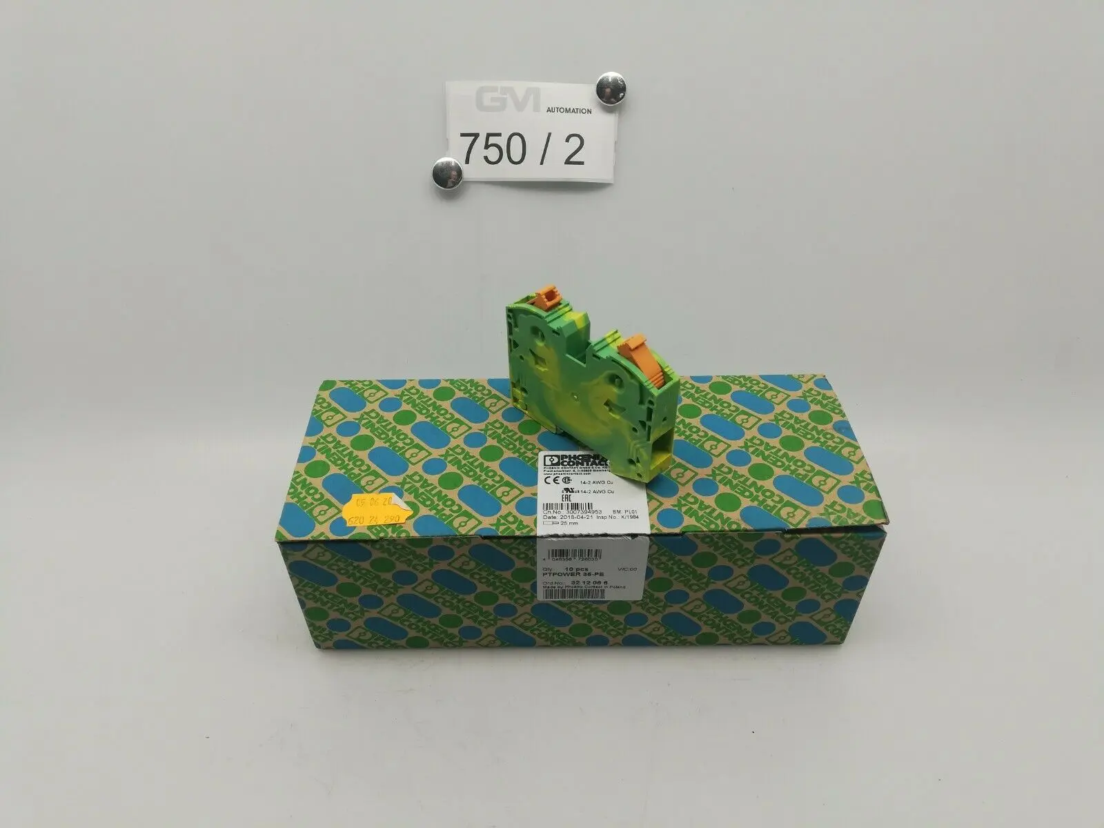 Produktfoto 1 von 1 VPE 10 x Phoenix Contact 3212066 PTPOWER 35-PE Reihenklemme 32 12 06 6
