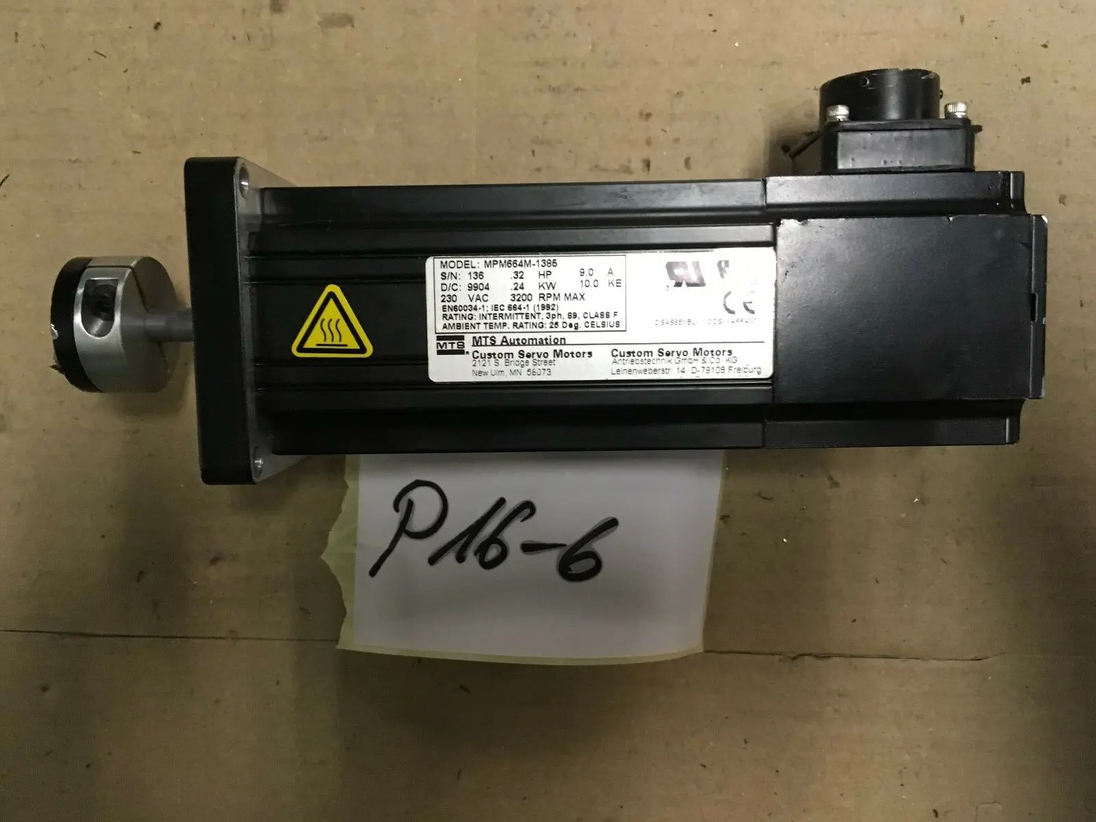 Produktfoto 1 von MTS Parker Servo Motor MPM 664 M 13 85