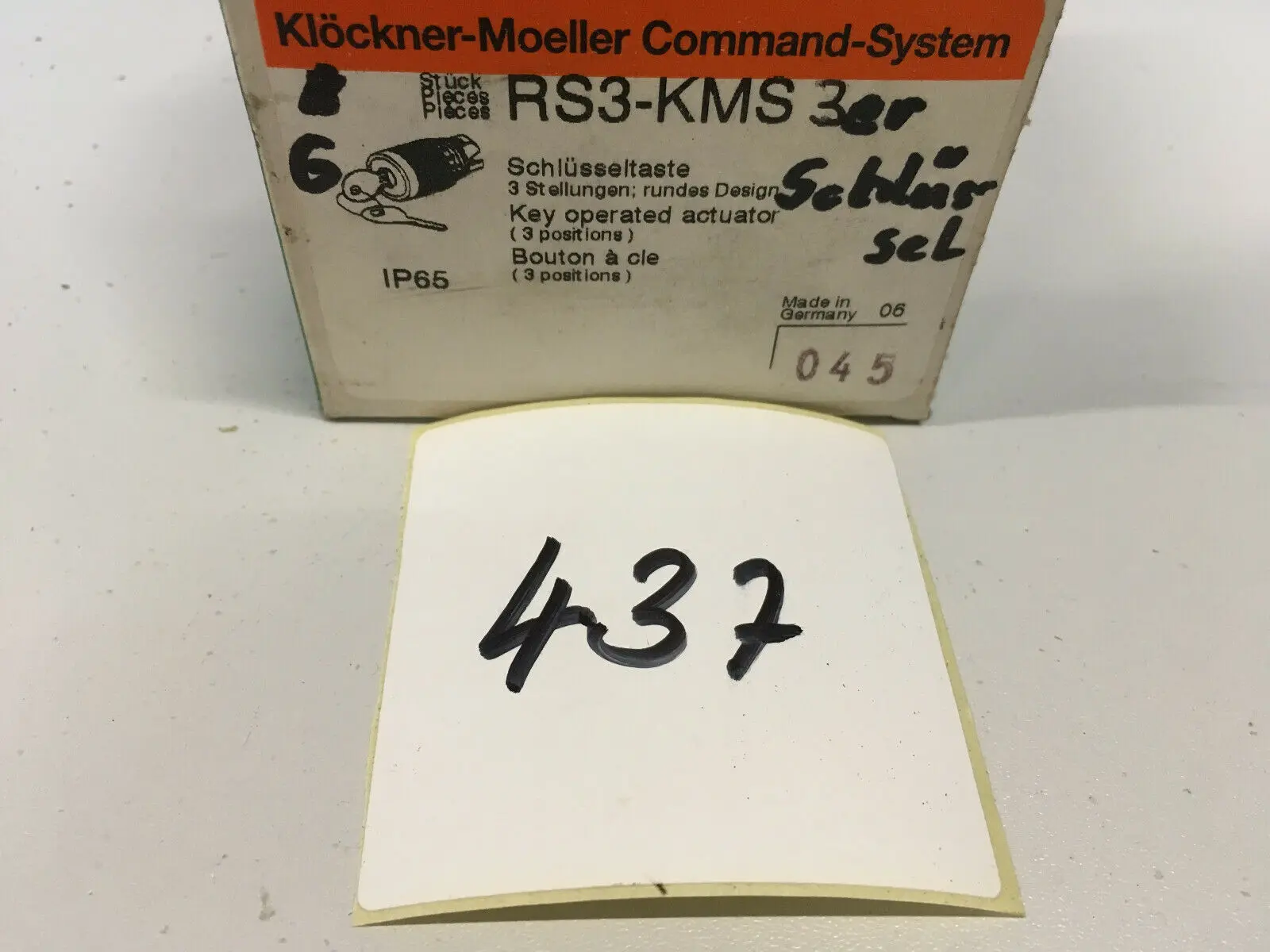 Produktfoto 1 von 6x Klöckner Moeller RS3-KMS Schl?sseltaster