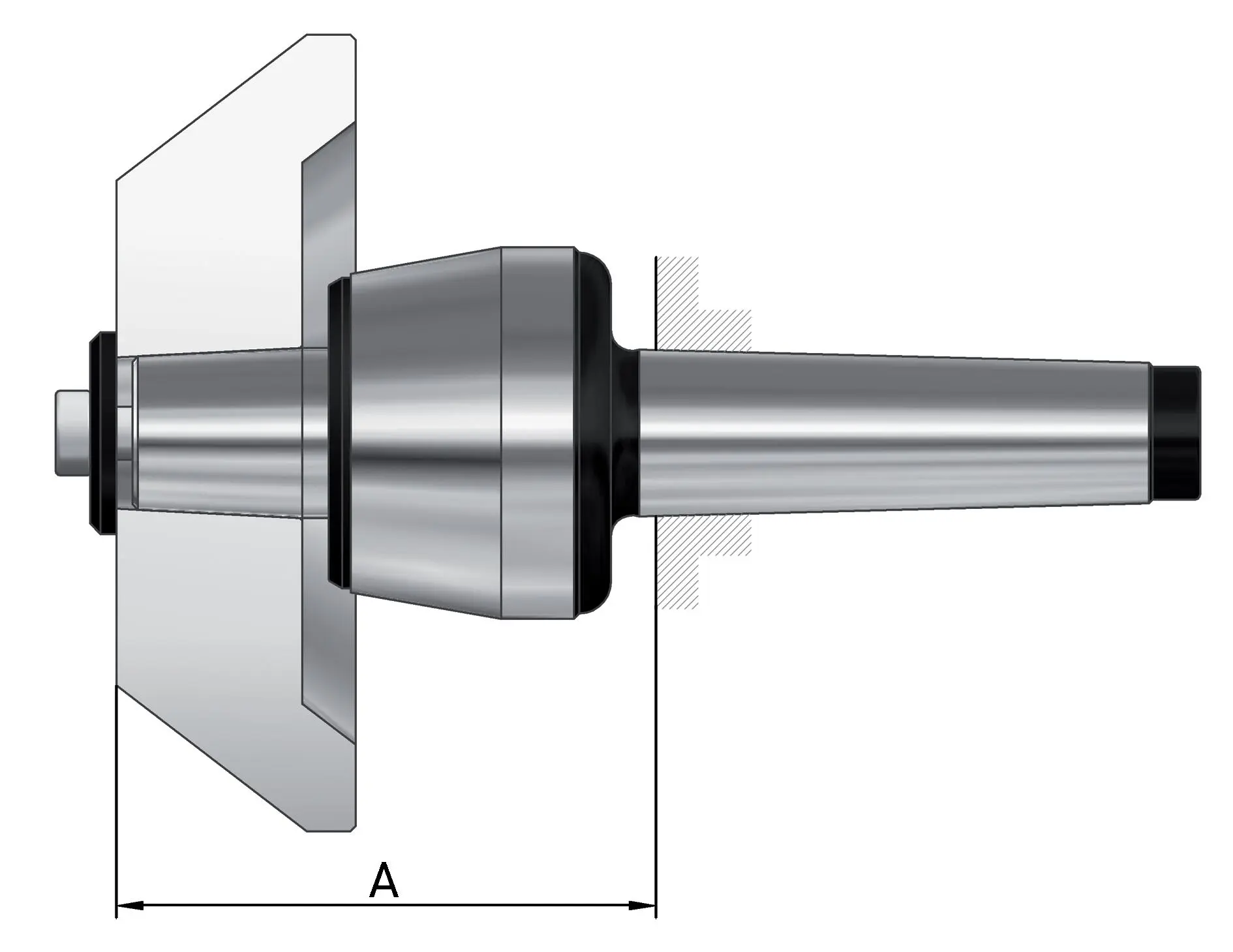 Produktfoto 1 von Mitlaufender Zentrierkegel, Aufnahme MK 5, Größe 110, auswechselbar, 75°