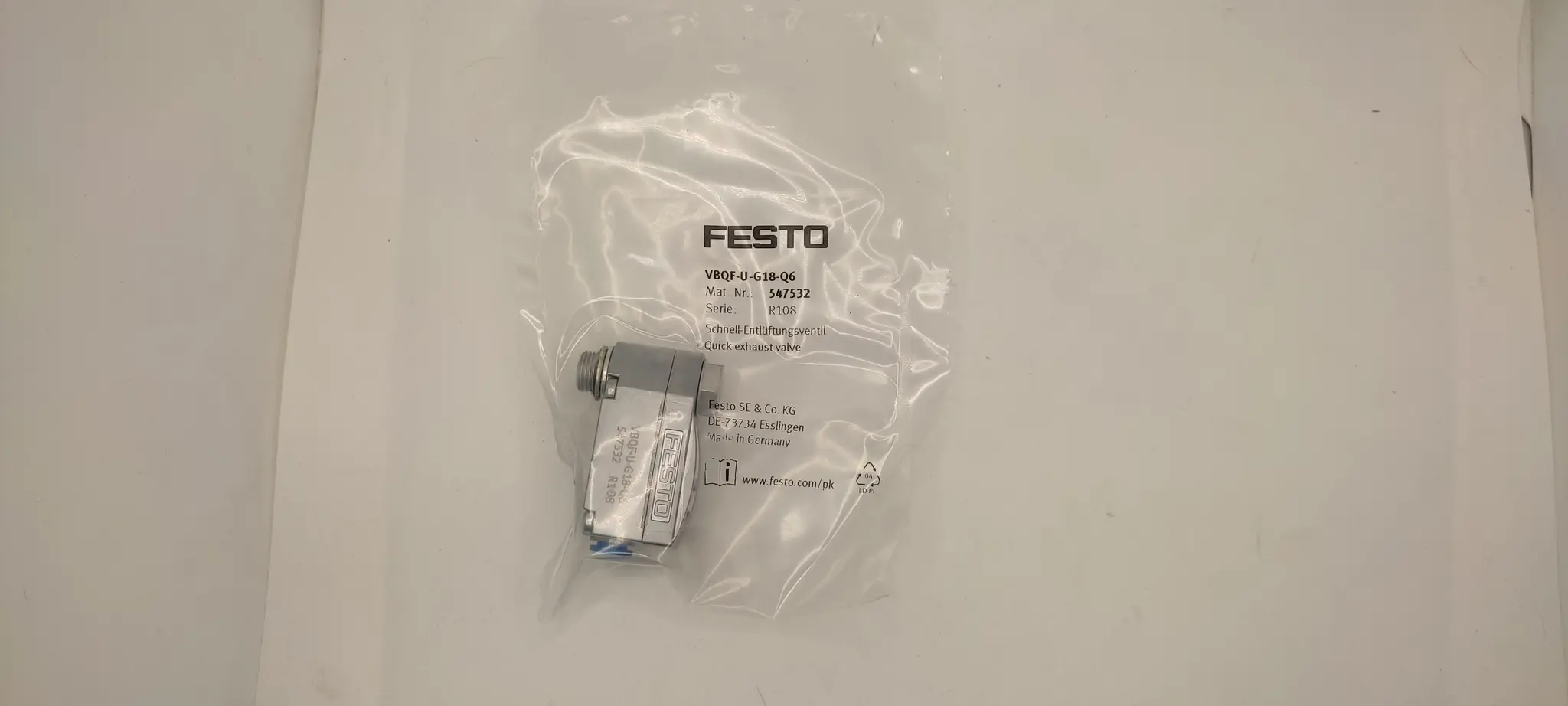 Produktfoto 1 von FESTO  VBQF-U-G18-Q6 | 547532  Schnellentlüftungsventil