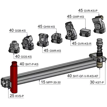 Produktfoto 1 von SHT-P13-60-KS8 Schaft für Greifarm Prisma Kopfsystem