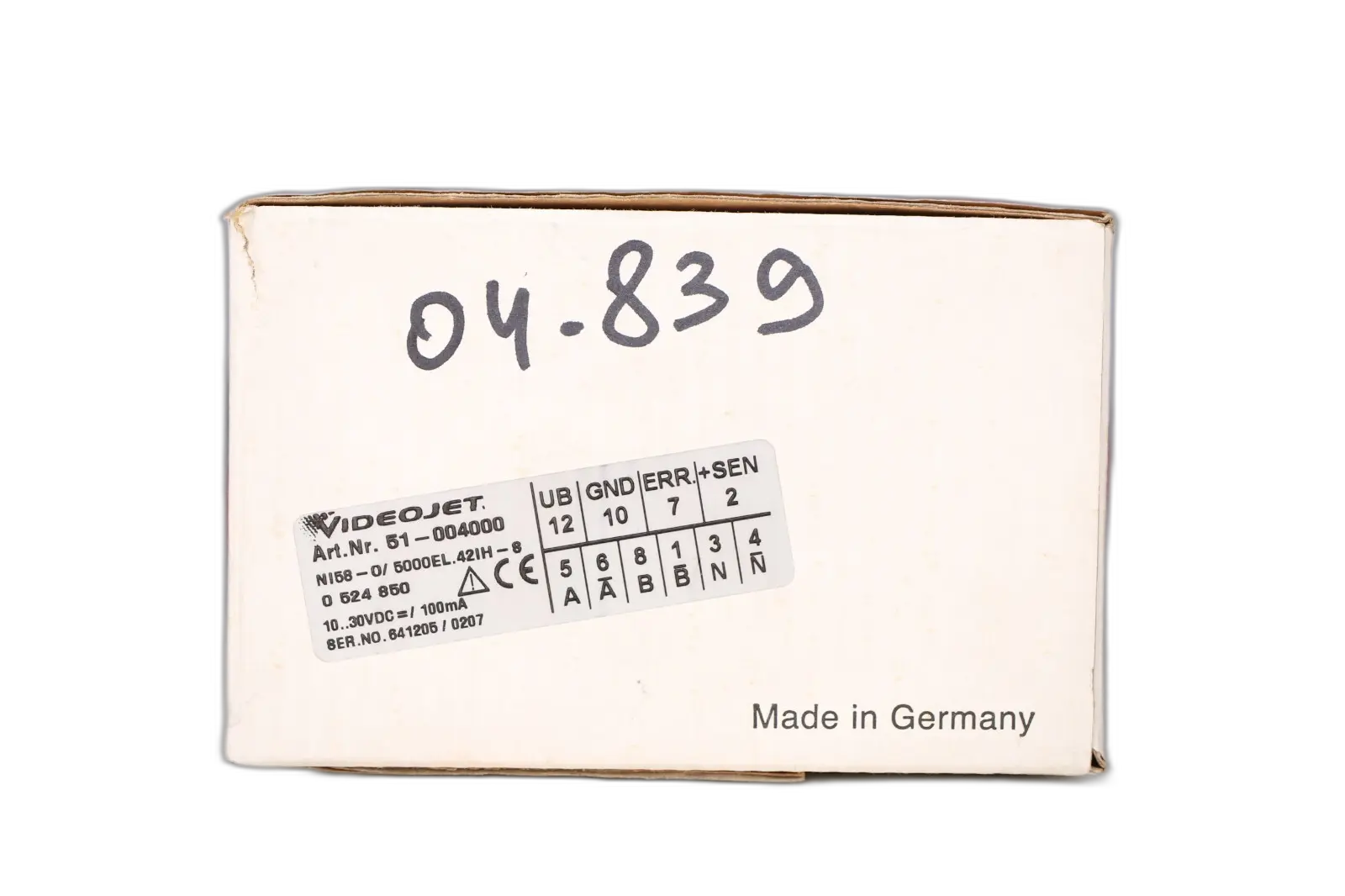 Produktfoto 1 von VIDEOJET 0 524 850 NI58-0/5000EL.42IH-8