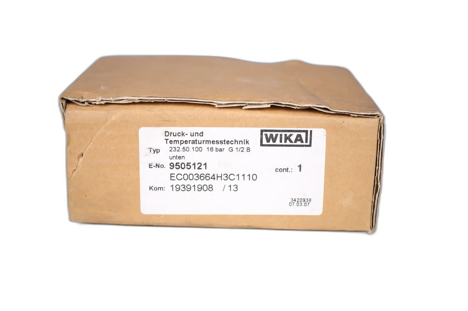 Produktfoto 1 von WIKA 232.50.100 16 BAR G 1/2 B (9505121)