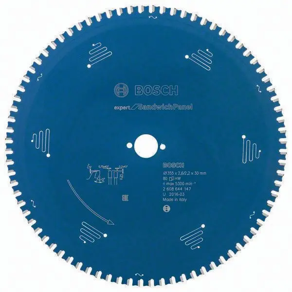 Produktfoto 1 von Kreissägeblatt AD 355mm Z.80 MTCG Bohr.30mm Schnitt-B.2,6mm BOSCH
