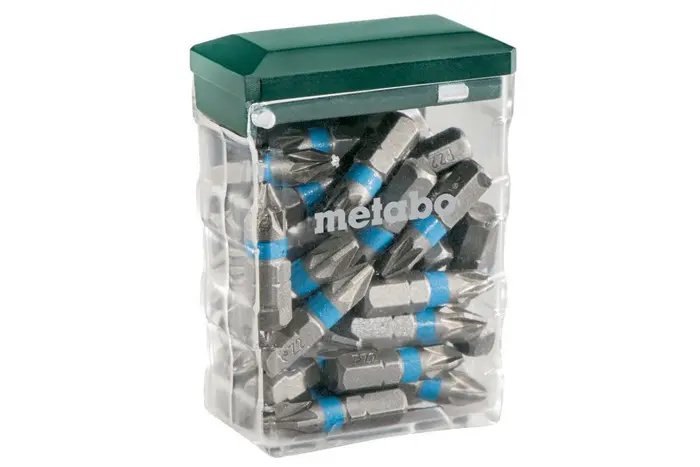 Produktfoto 1 von Bitsortiment Gr.PZ2 L.25mm S2-Stahl farbcodiert in Box 25 St. Metabo