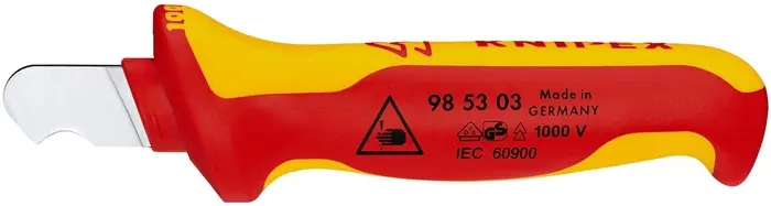 Produktfoto 1 von Abmantelungsmesser L.155mm Klingen-L.28mm VDE Mehrkomponentengriff KNIPEX