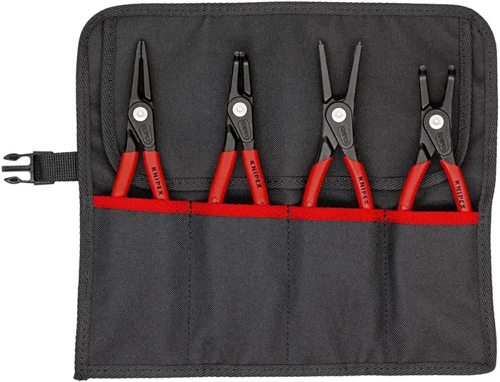 Produktfoto 1 von Präzisionssicherungsringzangensatz 4-tlg.in Rolltasche 19-60mm KNIPEX