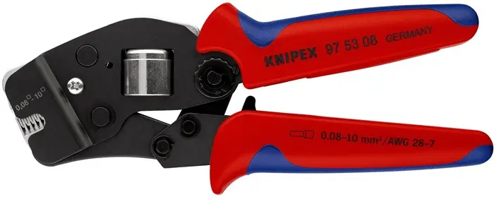 Produktfoto 1 von Crimpzange Gesamt-L.190mm 0,08-10,0 (AWG 28-7) mm² brün.Mehrkomp.-Hüllen KNIPEX
