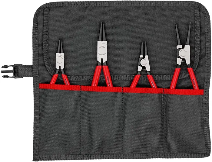 Produktfoto 1 von Sicherungsringzangensatz 4-tlg.in Rolltasche 10-60mm KNIPEX