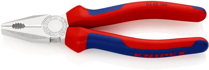Produktfoto 1 von Kombizange L.180mm verchr.Mehrkomp.-Hülle KNIPEX