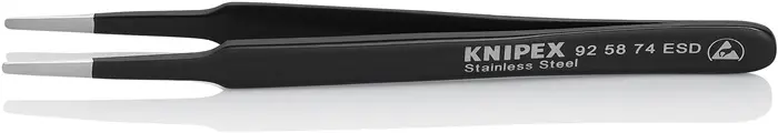 Produktfoto 1 von Präzisionspinzette L.120mm ger.rd.Spitzen-B.2mm rostfr.antimagn.elektr.ableitend