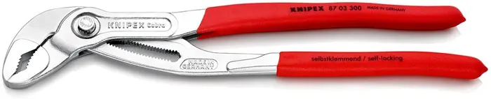 Produktfoto 1 von Wasserpumpenzange Cobra® L.300mm Spann-W.60mm verchr.Ku.-Überzug KNIPEX