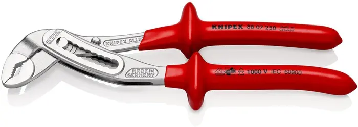Produktfoto 1 von Wasserpumpenzange Alligator® L.250mm Spann-W.46mm verchr.VDE tauchisol.KNIPEX