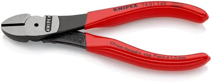 Kraftseitenschneider L.140mm pol.Form 0 Ku.-Überzug KNIPEX