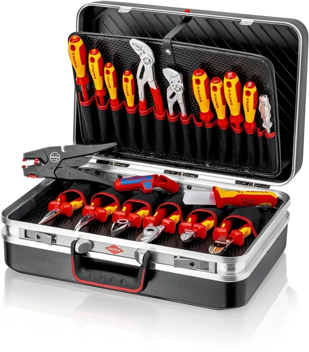 Produktfoto 1 von Werkzeugkoffer 20-tlg.Koffer a.ABS-Material Elektroinstallation KNIPEX
