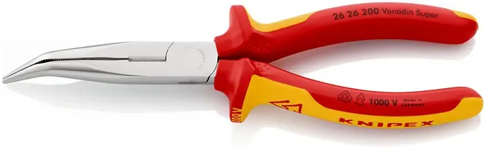 Flachrundzange L.200mm 40Grad gew.VDE Mehrkomp.-Hüllen KNIPEX
