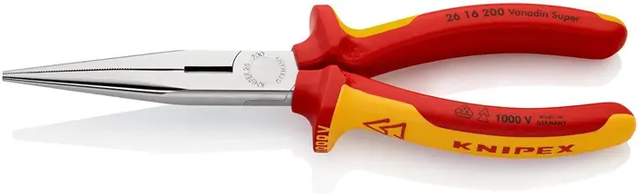 Produktfoto 1 von Flachrundzange L.200mm ger.VDE Mehrkomp.-Hüllen KNIPEX