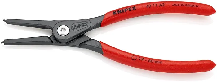Produktfoto 1 von Präzisionssicherungsringzange A 2 f.Wellen D.19-60mm L.180mm KNIPEX