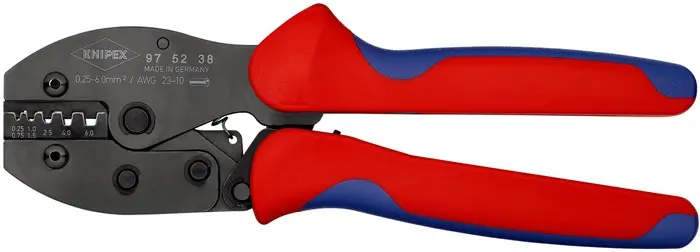 Produktfoto 1 von Aderendhülsencrimpzange PreciForce® L.220mm 0,25-6 (AWG 23-10) mm² brün.