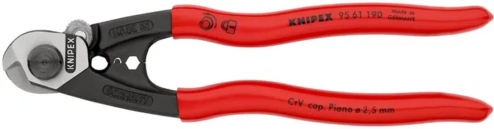 Produktfoto 1 von Drahtseilschere L.190mm pol.Ku.-Überzug KNIPEX