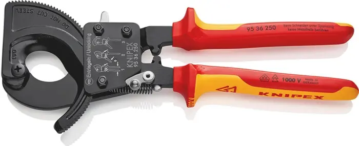 Produktfoto 1 von Kabelschneider Gesamt-L.250mm max.32 (240 mm²)mm Mehrkomp.-Hüllen VDE KNIPEX