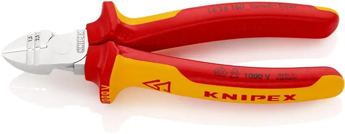 Produktfoto 1 von Abisolierseitenschneider L.160mm VDE Mehrkomp.-Hüllen VDE KNIPEX
