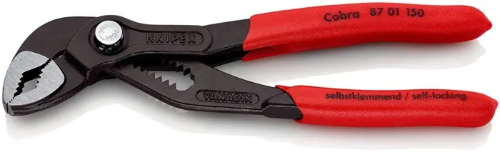 Produktfoto 1 von Wasserpumpenzange Cobra® L.150mm Spann-W.30mm pol.Ku.-Überzug KNIPEX