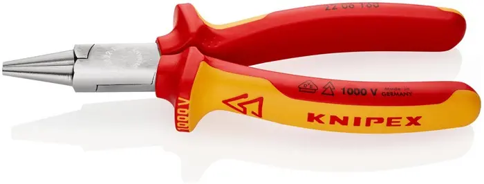 Produktfoto 1 von Rundzange L.160mm Zange verchr.VDE Mehrkomp.-Hüllen KNIPEX