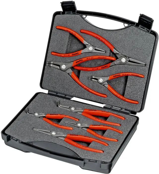 Produktfoto 1 von Sicherungszangensatz 8-tlg.in Ku.-Koffer 10-60mm KNIPEX