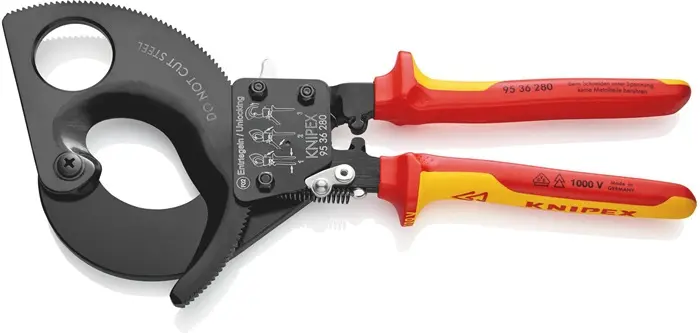 Produktfoto 1 von Kabelschneider Gesamt-L.280mm max.52 (380 mm²)mm Mehrkomp.-Hüllen VDE KNIPEX