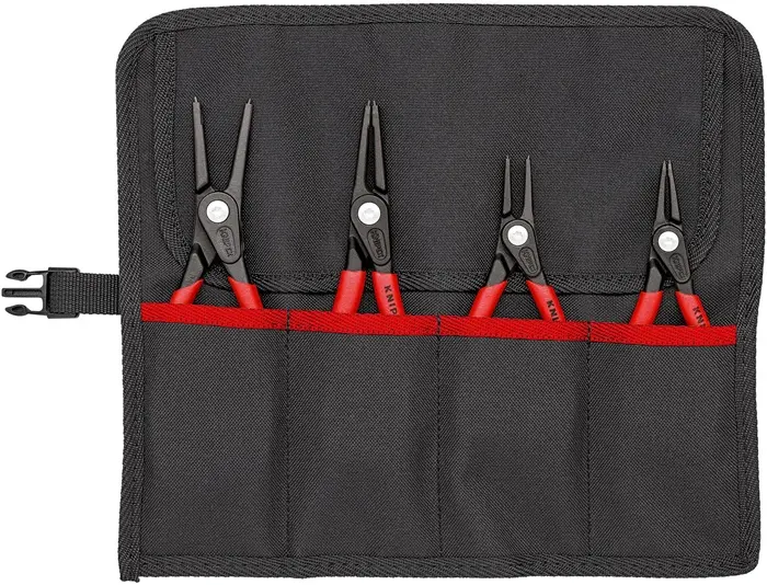 Produktfoto 1 von Präzisionssicherungsringzangensatz 4-tlg.in Rolltasche 12-60mm KNIPEX