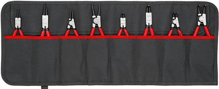 Produktfoto 1 von Sicherungsringzangensatz Version1 8-tlg.in Rolltasche 10-60mm KNIPEX