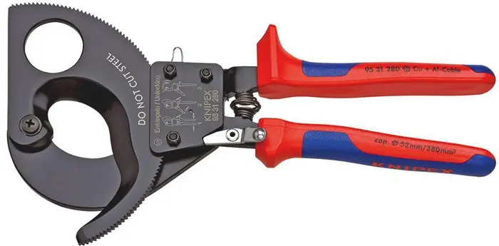 Produktfoto 1 von Kabelschneider Gesamt-L.280mm max.52 (380 mm²)mm Mehrkomp.-Hüllen KNIPEX
