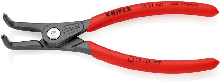 Außensicherungsringzange A 21 f.Wellen D.19-60mm 90Grad gew.L.165mm KNIPEX