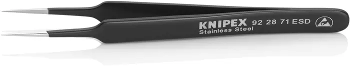 Produktfoto 1 von Präzisionspinzette L.110mm ger.nadelfein rostfr.antimagn.elektr.ableitend KNIPEX
