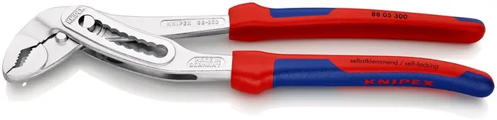 Produktfoto 1 von Wasserpumpenzange Alligator® L.300mm Spann-W.60mm verchr.2K-Hülle KNIPEX