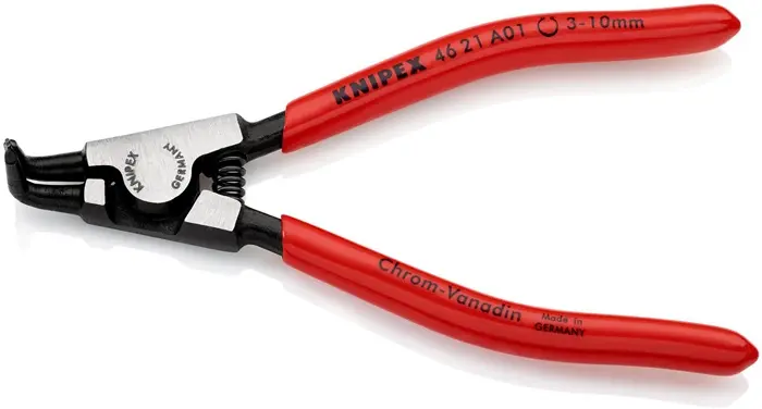 Produktfoto 1 von Außensicherungsringzange A 01 f.Wellen D.3-10mm 90Grad gew.pol.L.125mm KNIPEX