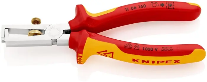 Produktfoto 1 von Abisolierzange L.160mm VDE verchr.Mehrkomp.-Hüllen m.Öffnungsf.KNIPEX