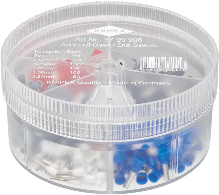 Produktfoto 1 von Aderendhülsenbox 400-tlg.0,5-2,5mm² Ku.-Box KNIPEX