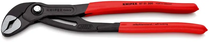 Produktfoto 1 von Wasserpumpenzange Cobra® L.300mm Spann-W.60mm pol.Ku.-Überzug KNIPEX