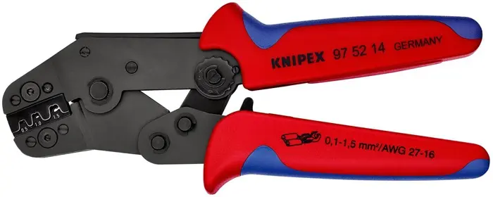 Produktfoto 1 von Crimpzange kurze Bauform L.195mm 0,1-1,5 (AWG 27-16) mm² KNIPEX