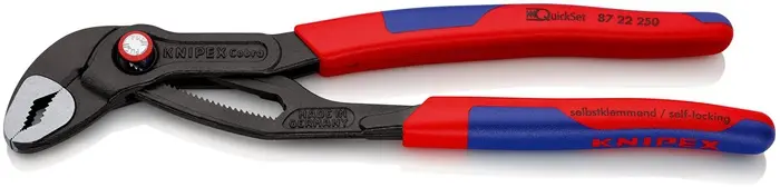 Produktfoto 1 von Wasserpumpenzange Cobra® L.250mm Spann-W.46mm pol.Mehrkomp.-H. QuickSet KNIPEX
